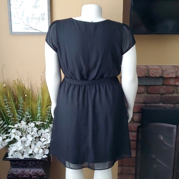 🆕️ PAPERDOLL Black & Turquoise Chiffon Dress WOMEN'S SIZE: 2X - Picture 7 of 11